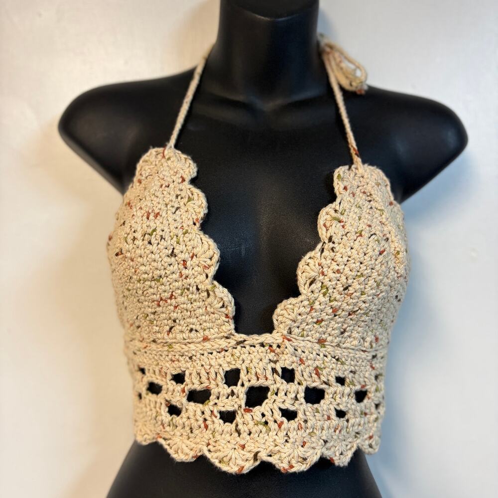 Handmade knit bra top